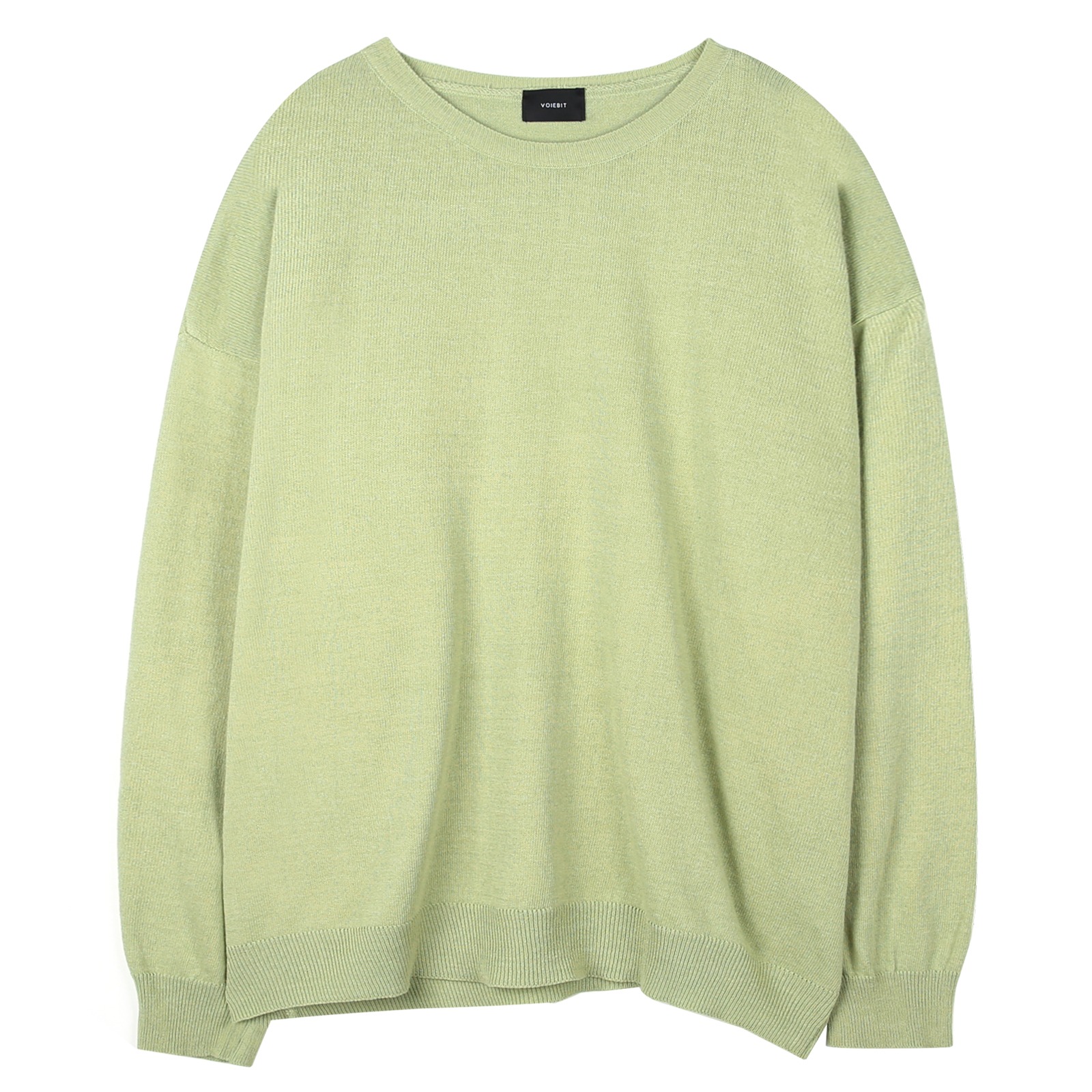 V158 loose linen round knit (light green)