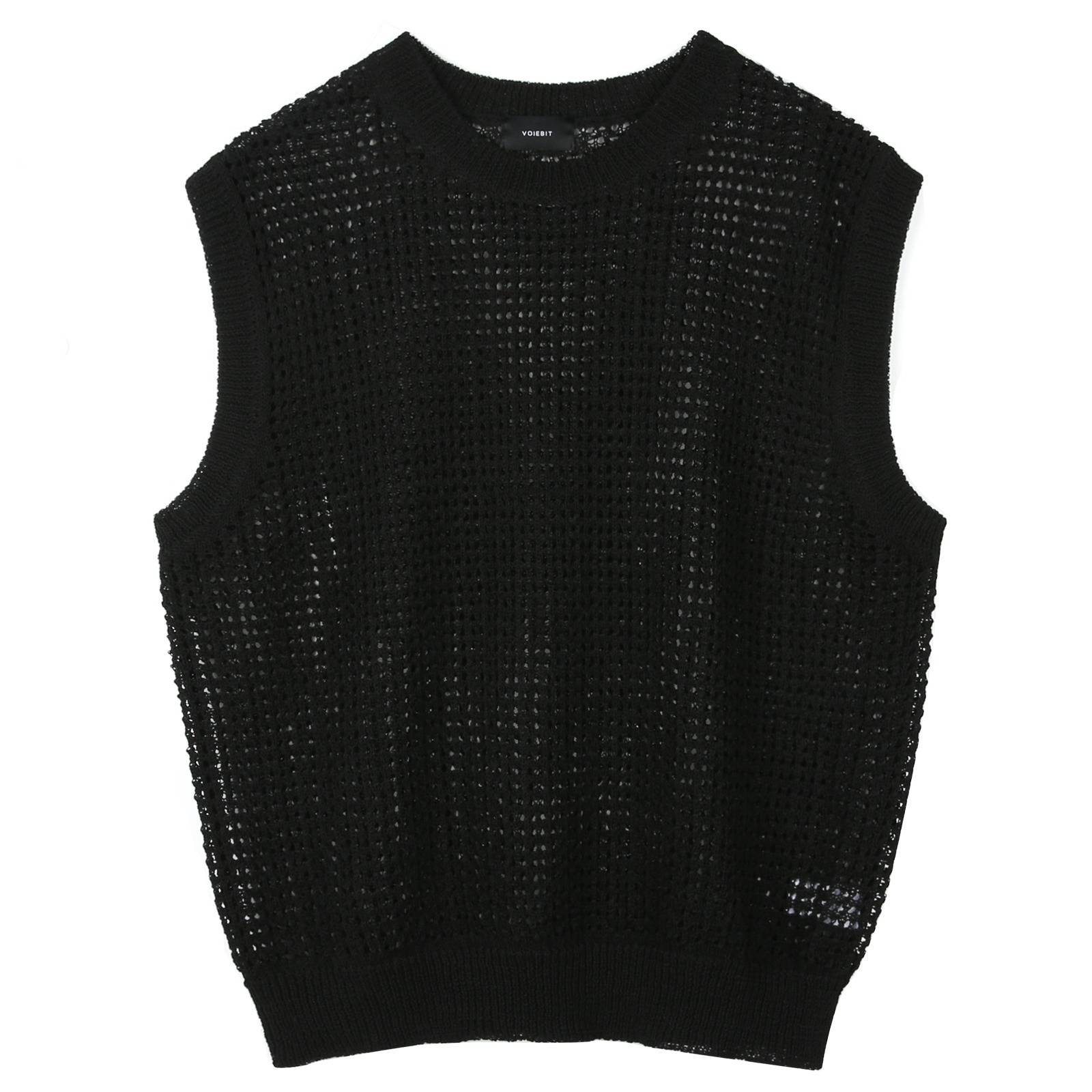 V159 neted knit vest (black)